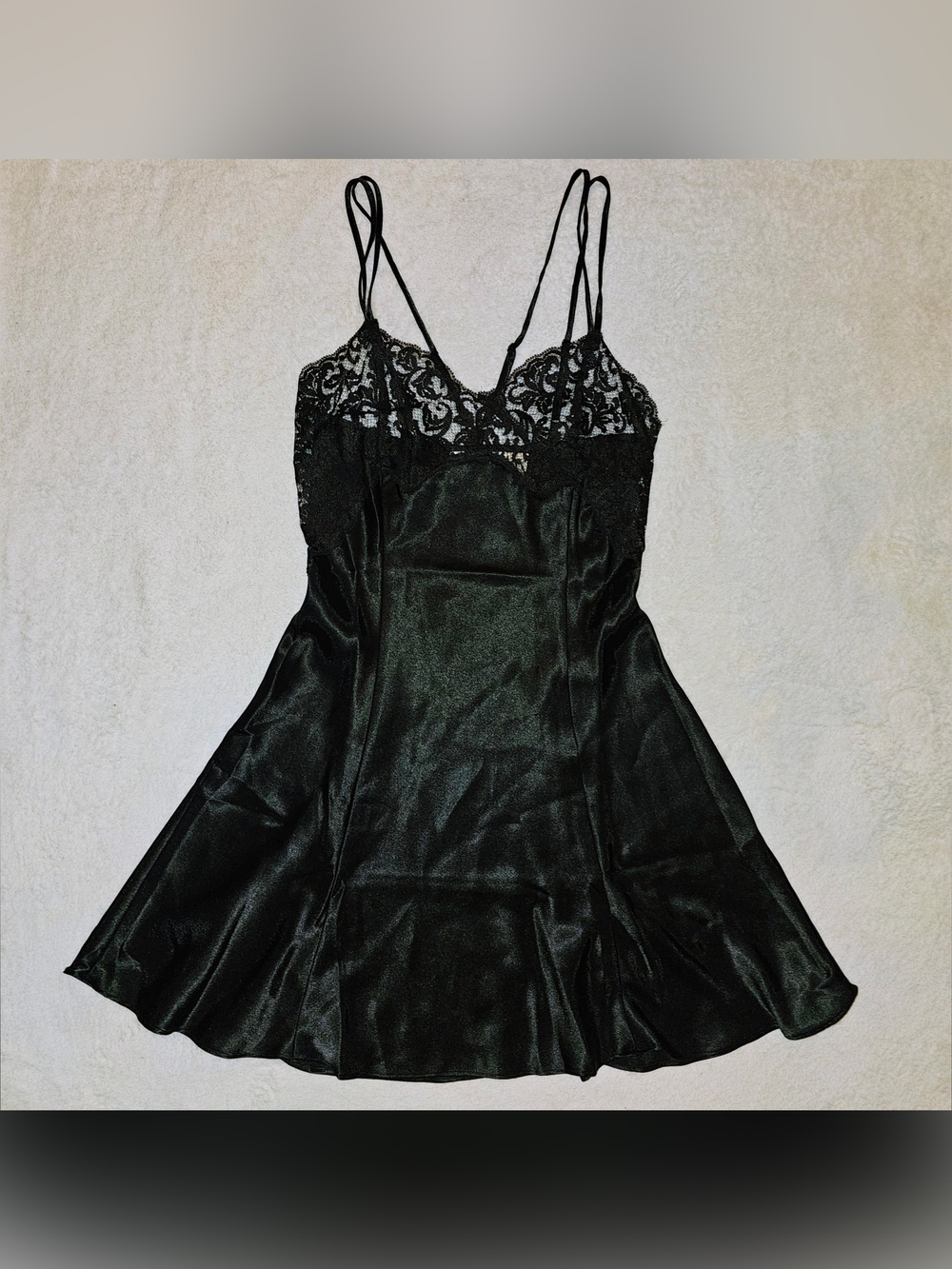 Victoria's Secret Black 'Satin & Lace' Slip Negligee